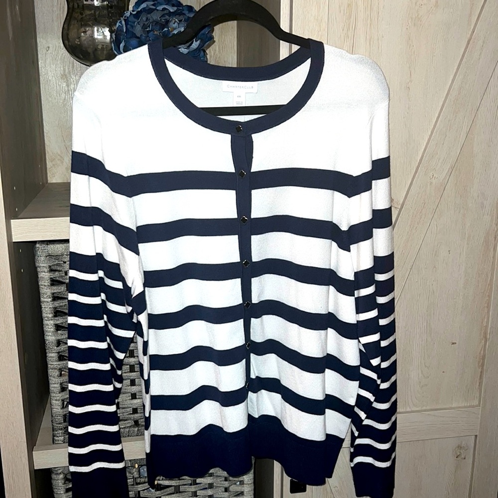 NWT Striped Cardigan, XXL